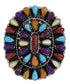 Multicolor Sterling Silver Jewelry Ring Size 8-1/4 AX37772